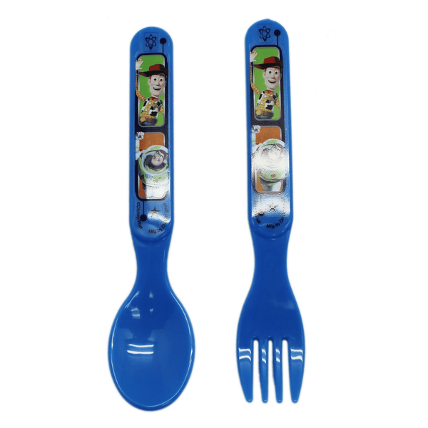 Disney's Toy Story Buzz and Woody Blue Plastic Kids Spoon and Fork Set EasyOptionXY LLC