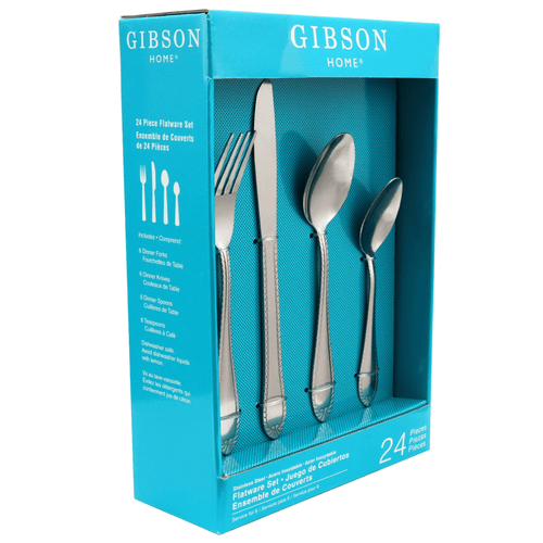 Gibson Home New Wilmington 24-Piece Stainless-Steel Flatware Set EasyOptionXY LLC