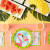 144-Piece Pink Flamingo Birthday Party Supplies, Paper Plates, Napkins, Cups, Cutlery for Summer Hawaiian Themed Party, Girl Baby Shower Decorations (Serves 24 Guests) EasyOptionXY LLC