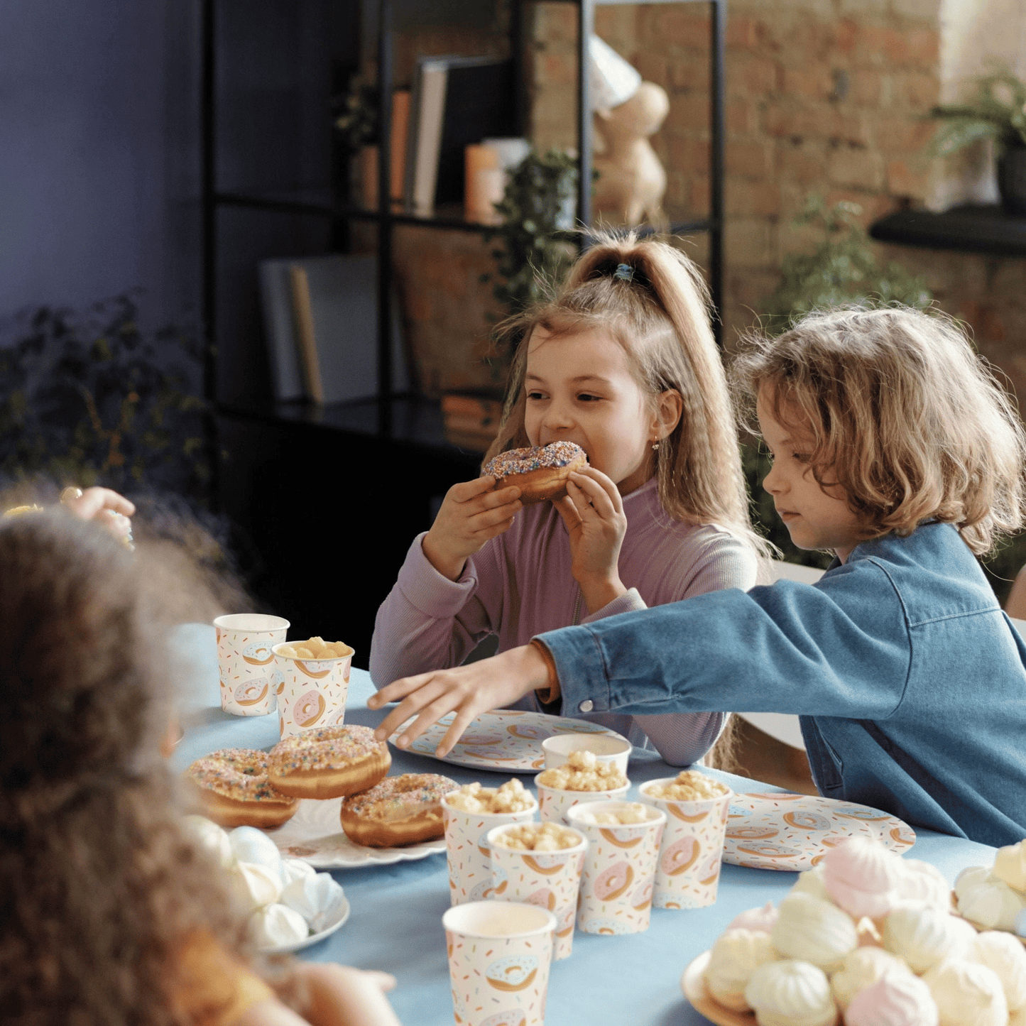 144 Piece Donut Grow Up Party Supplies - Serves 24 Sprinkle Paper Plates, Napkins, Cups and Cutlery for Two Sweet Birthday Decorations EasyOptionXY LLC