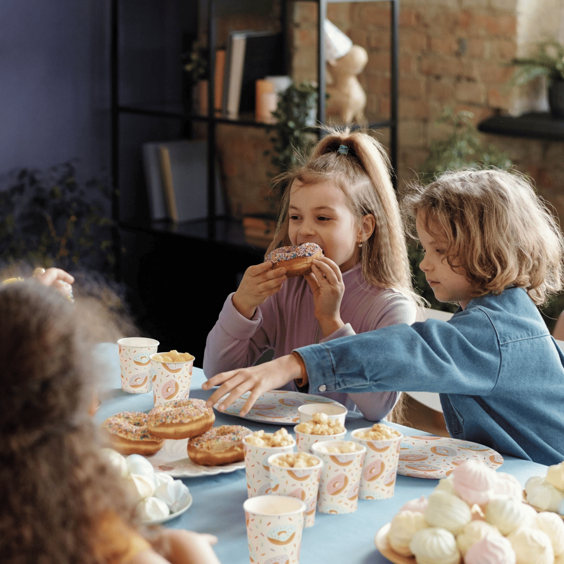 144 Piece Donut Grow Up Party Supplies - Serves 24 Sprinkle Paper Plates, Napkins, Cups and Cutlery for Two Sweet Birthday Decorations EasyOptionXY LLC