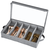 Flatware Storage Case, Silverware Storage Box with 4 Adjustable Dividers, Large Capacity Flatware Utensil Holder Case, Cutlery Storage Box with Handles and Removable Lid EasyOptionXY LLC
