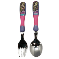 2pcs Bratz Pink and Purple Colored Handle Stainless Steel Spoon and Fork Set EasyOptionXY LLC