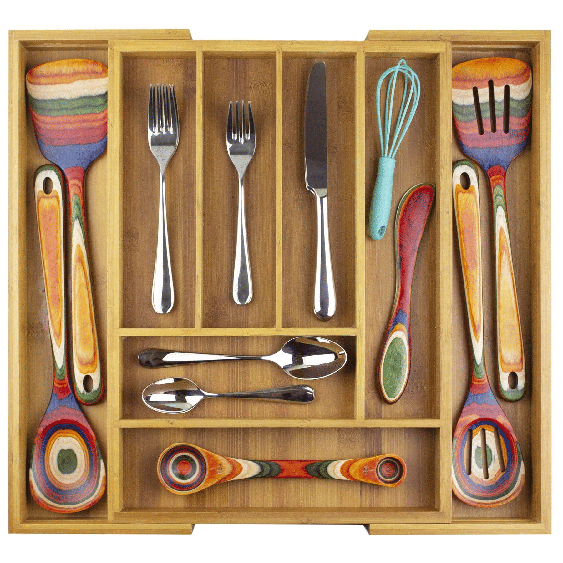 Totally Bamboo Kitchen Drawer Organizer, Expandable Silverware and Utensil Holder, 8 Compartments with Dividers EasyOptionXY LLC