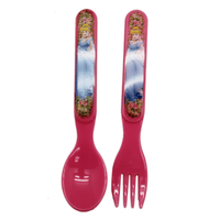 Disney Cinderella Flatware Set - Kids Pink Colored Plastic Princess Spoon and Fork Set EasyOptionXY LLC