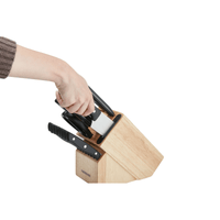 Farberware Edgekeeper 16-piece Triple Rivet Block Set with Built in Knife Sharpener, Natural EasyOptionXY LLC