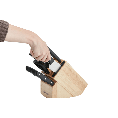 Farberware Edgekeeper 16-piece Triple Rivet Block Set with Built in Knife Sharpener, Natural EasyOptionXY LLC