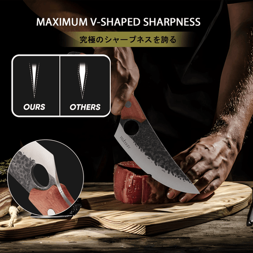 Yeeclot 6 inch Viking Knife, Butcher Knife, Boning Knife High Carbon Stainless Steel, Meat Cleaver Knife for Camping Outdoor, BBQ and Kitchen EasyOptionXY LLC