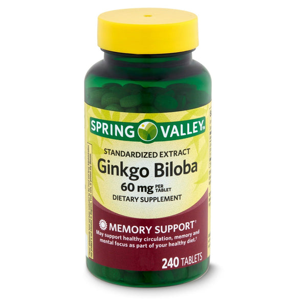 Spring Valley Standardized Extract Ginkgo Biloba Dietary Supplement; 60 mg; 240 Count EasyOptionXY LLC