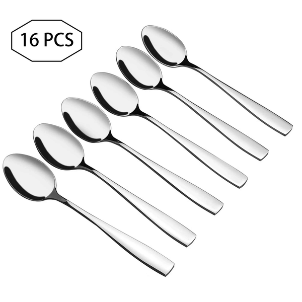 Lvelia 16-Piece Food Grade Stainless Steel Spoons, Metal Spoons, Silverware Spoons, Tablespoons for Home and Restaurant, Silver EasyOptionXY LLC