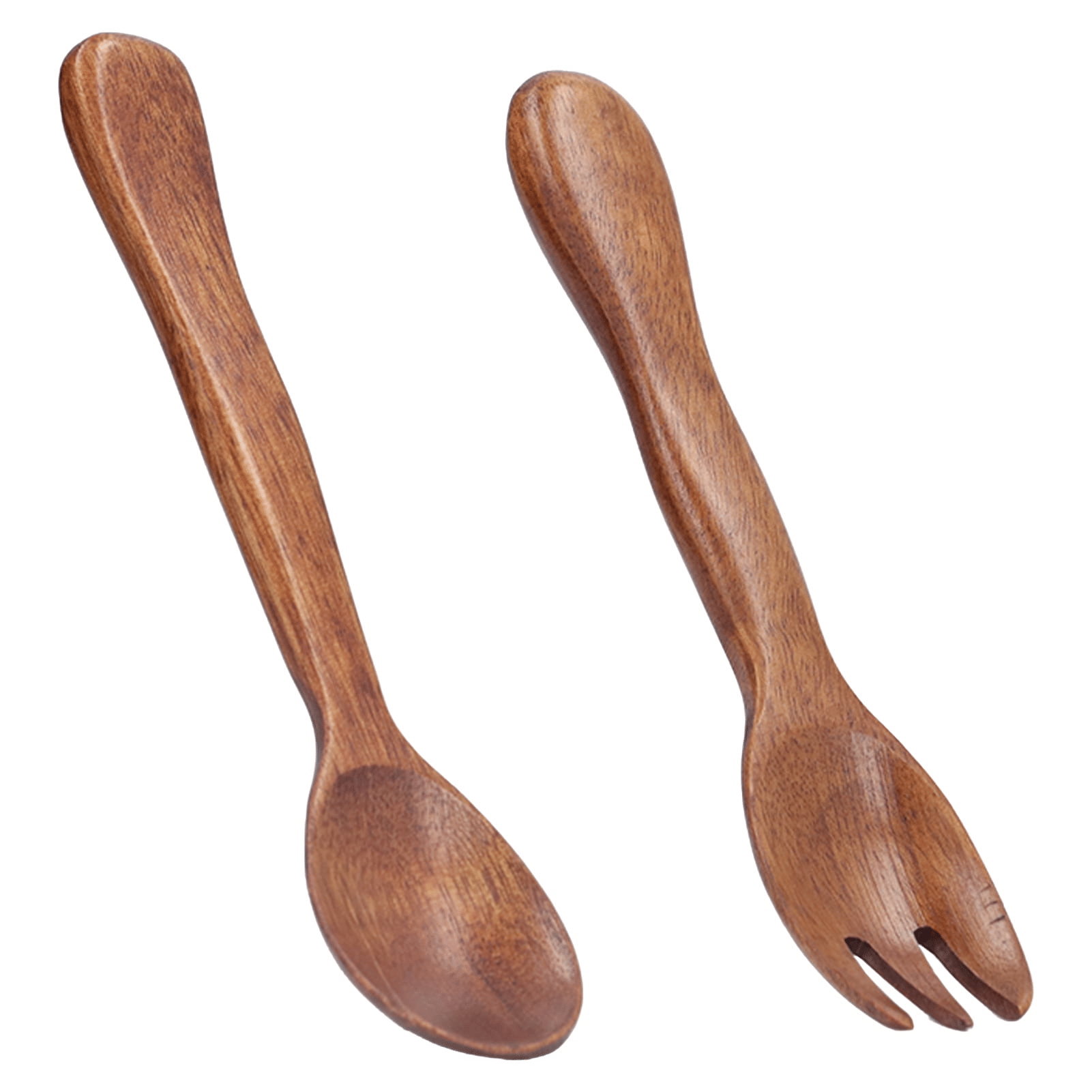 Brrnoo 2 Pcs Wooden Spoon Fork Set Reusable Salad Servers Reusable Kitchen Flatware For Home Travel,Wooden Spoon Fork Set EasyOptionXY LLC