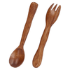 Brrnoo 2 Pcs Wooden Spoon Fork Set Reusable Salad Servers Reusable Kitchen Flatware For Home Travel,Wooden Spoon Fork Set EasyOptionXY LLC