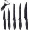 Mirdinner Knife Set of 6, Stainless Steel Kitchen Knives Set, with Non Stick Blades, Sharp Black Kitchen Knife Sets Dishwasher Safe, Chef Knife Set Includes Peeler EasyOptionXY LLC