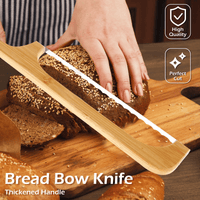 CIVG Bread Slicer Serrated Bread Knife Wooden Bread Bow Knives Cutter for Homemade Bread 15.7in Stainless Steel Bread Cutting Tool Easy Grip Handle for Sourdough Loaf Baguettes Bagels (Bread Knife) EasyOptionXY LLC