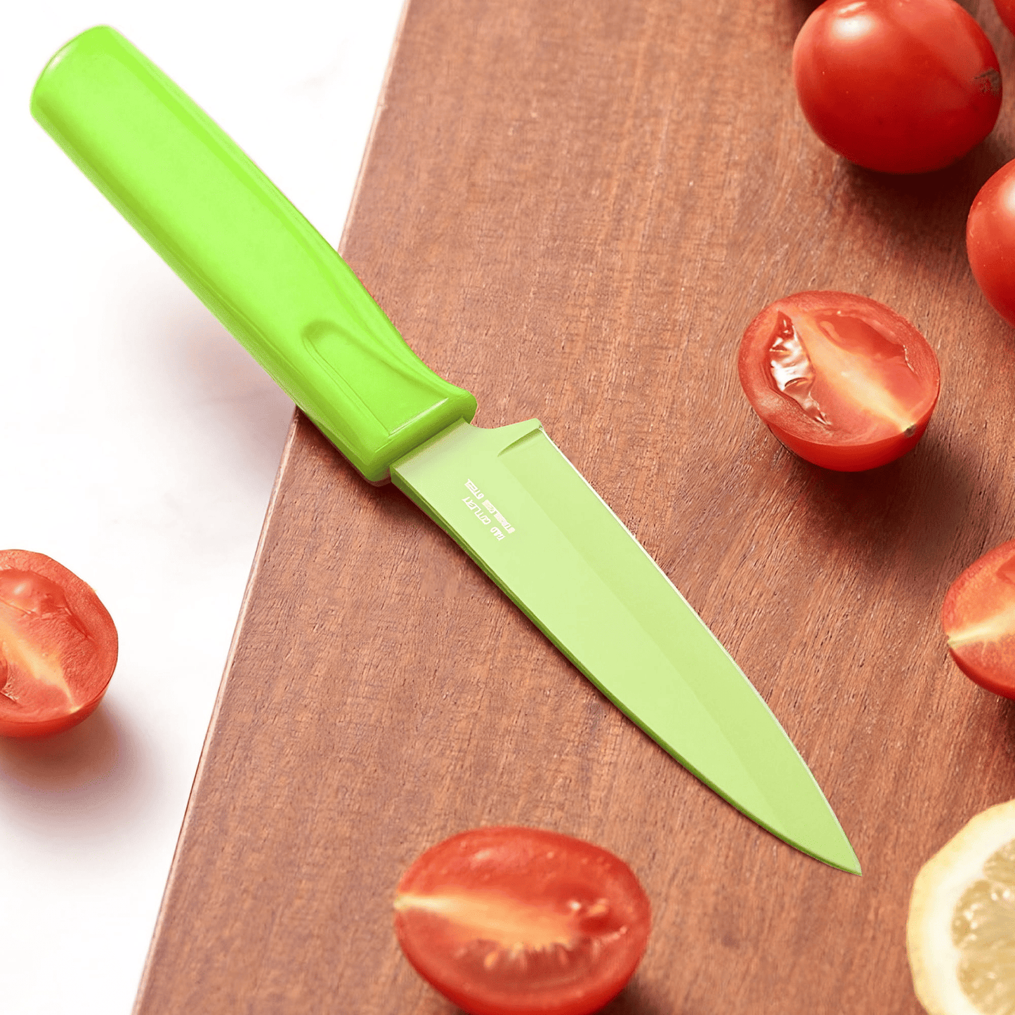 3 Pack Paring Knife with Safety Sheath, Fruit Knife with 4 inch Stainless Steel Blade, Nonstick Silicone Coated Knife for Kitchen, Fruits, and Vegetables (Green & Yellow & Pink) EasyOptionXY LLC
