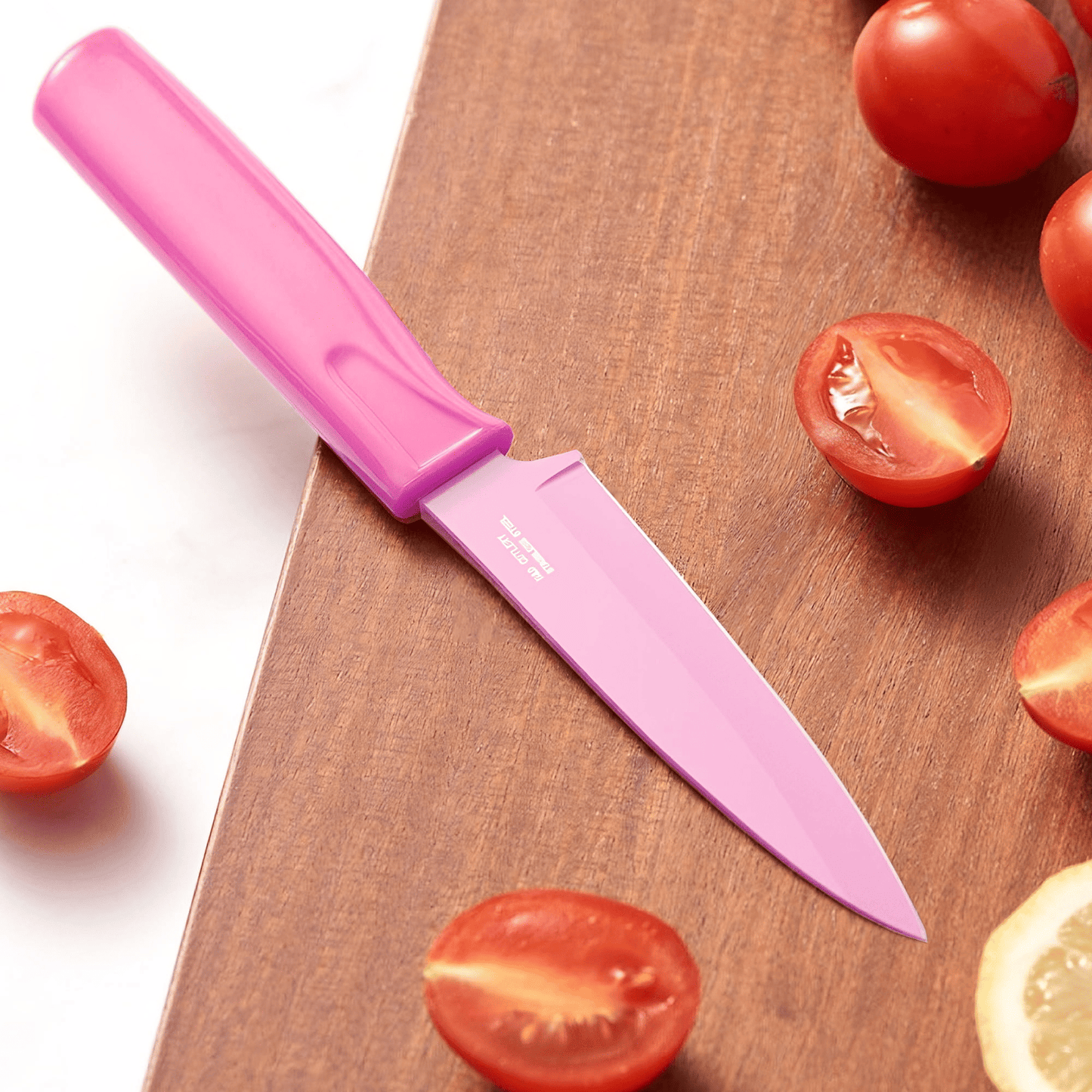 3 Pack Paring Knife with Safety Sheath, Fruit Knife with 4 inch Stainless Steel Blade, Nonstick Silicone Coated Knife for Kitchen, Fruits, and Vegetables (Green & Yellow & Pink) EasyOptionXY LLC
