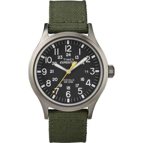 Timex Men's Expedition Scout 40mm Watch ¨C Black Dial Gray Case & Green Fabric Strap EasyOptionXY LLC