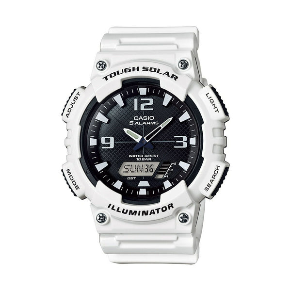 Casio Men's Solar Sport Combination Watch, White Glossy Resin Strap AQS810WC-7AVCF EasyOptionXY LLC
