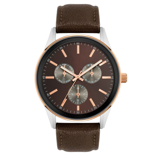 George Mens Casual Brown Watch with Traditional Strap EasyOptionXY LLC