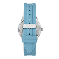Time and Tru Ladies' Watch with Silver Round Case, Light Blue Bezel, Light Blue Sunray Dial and Light Blue Soft Silicone Strap (FMDOTT107) EasyOptionXY LLC