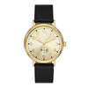 George Men's Watch: Gold Tone Case, Champagne Sunray Dial, Black Vegan Leather Band (FMDOGE047) EasyOptionXY LLC