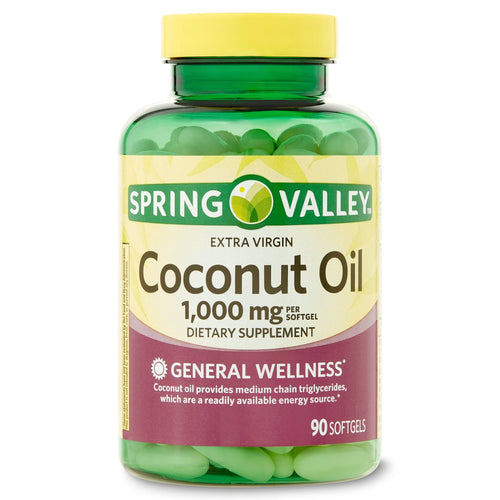 Spring Valley Extra Virgin Coconut Oil Dietary Supplement Softgel; 1; 000 mg; 90 Count EasyOptionXY LLC