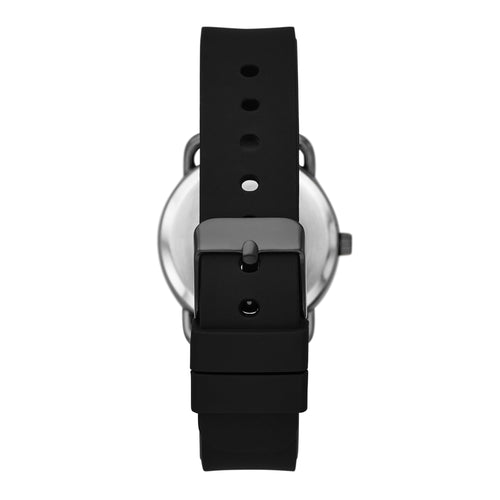 Time and Tru Women's Watch, Gunmetal Round Case, Black Sunray Dial with White Flowers and Black Faux Leather Strap (FMDOTT101) EasyOptionXY LLC