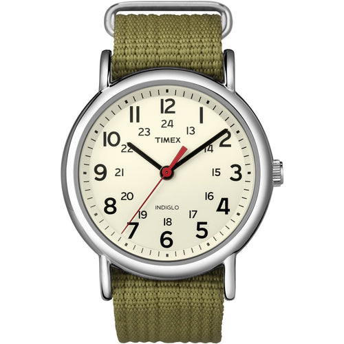 Timex Unisex Weekender Olive/Cream 38mm Casual Watch, Fabric Slip-Thru Strap EasyOptionXY LLC