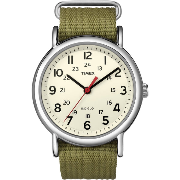Timex Unisex Weekender Olive/Cream 38mm Casual Watch, Fabric Slip-Thru Strap EasyOptionXY LLC
