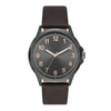George Men's Watch: Gunmetal Tone Case, Black Easy Read Dial, Brown Textured Vegan Leather Band (FMDOGE057) EasyOptionXY LLC