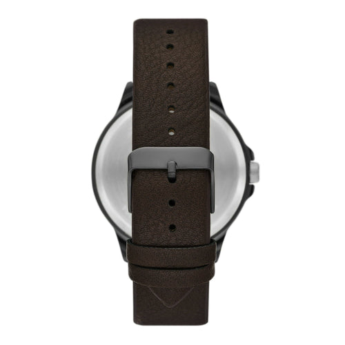George Men's Watch: Gunmetal Tone Case, Black Easy Read Dial, Brown Textured Vegan Leather Band (FMDOGE057) EasyOptionXY LLC