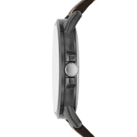 George Men's Watch: Gunmetal Tone Case, Black Easy Read Dial, Brown Textured Vegan Leather Band (FMDOGE057) EasyOptionXY LLC