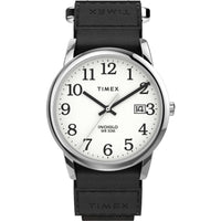Timex Men's Easy Reader 35mm Watch ¨C Silver-Tone Case White Dial with Black FastWrap Strap EasyOptionXY LLC