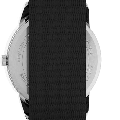 Timex Men's Easy Reader 35mm Watch ¨C Silver-Tone Case White Dial with Black FastWrap Strap EasyOptionXY LLC