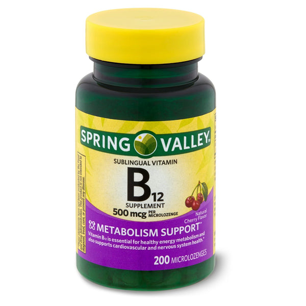 Spring Valley Vitamin B12 Microlozenges; Vitamin Supplement; 500 mcg; 200 Count EasyOptionXY LLC