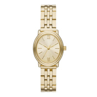 Time & Tru Women's Wristwatch: Gold Tone Oval Case and Dial, 5 Link Bracelet (FMDOTT097) EasyOptionXY LLC