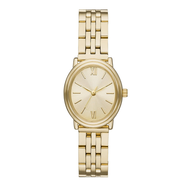 Time & Tru Women's Wristwatch: Gold Tone Oval Case and Dial, 5 Link Bracelet (FMDOTT097) EasyOptionXY LLC