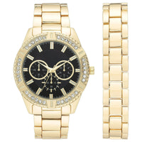 George Men's Round Black Dress Watch with a Classy Gold Tone Metal Band and Bracelet Set EasyOptionXY LLC