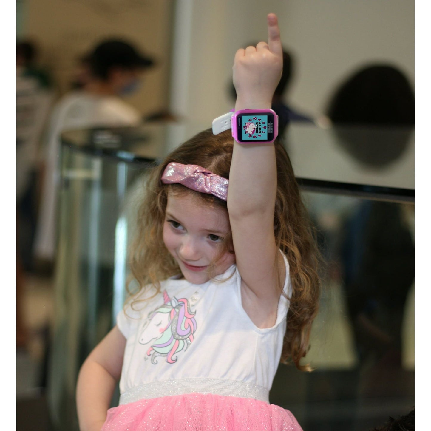 San Rio Hello Kitty Unisex Child Smart Watch with Silicone Strap with Rectangular Pink Case 42MM ( HK4152WM) EasyOptionXY LLC
