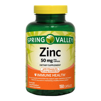 Spring Valley Zinc with Vitamin D Capsules Dietary Supplement; 50 mg; 150 Count EasyOptionXY LLC