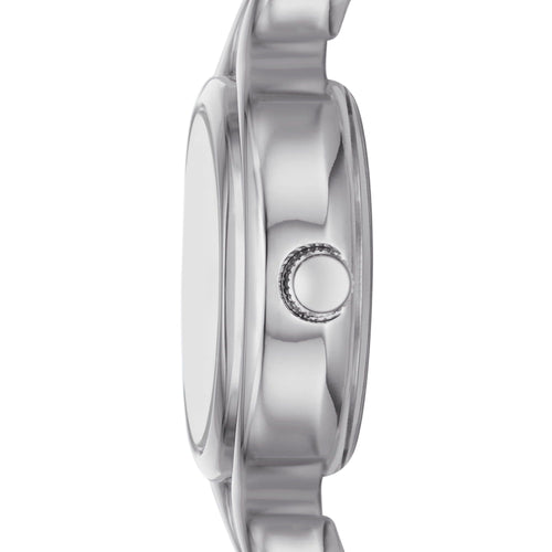 Time & Tru Women's Wristwatch: Silver Tone Round Case and Dial, Silver Interlocking Bracelet (FMDOTT099) EasyOptionXY LLC