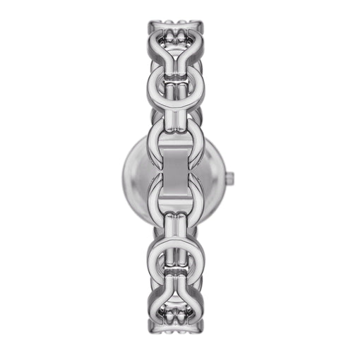 Time & Tru Women's Wristwatch: Silver Tone Round Case and Dial, Silver Interlocking Bracelet (FMDOTT099) EasyOptionXY LLC