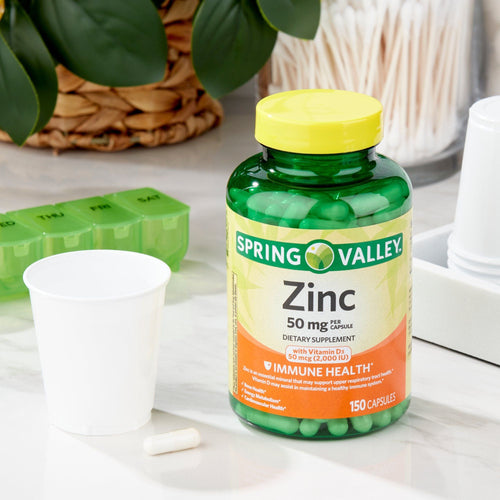 Spring Valley Zinc with Vitamin D Capsules Dietary Supplement; 50 mg; 150 Count EasyOptionXY LLC