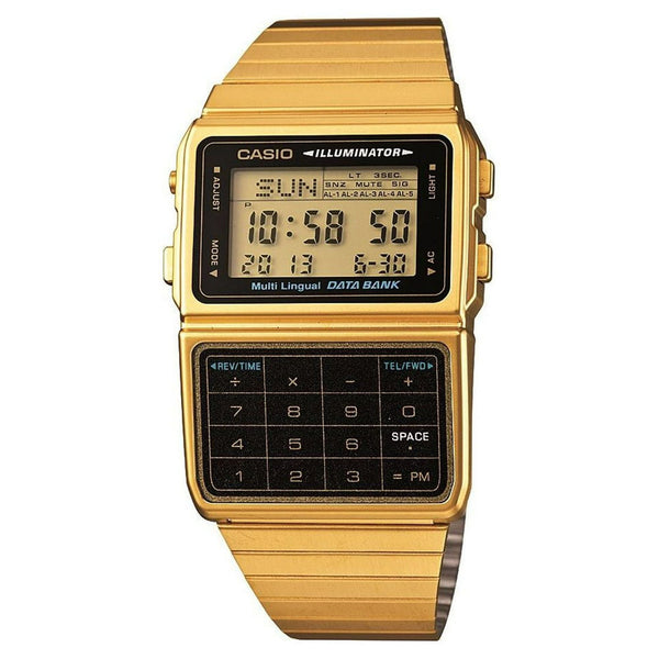 Casio Men's Gold-Tone Vintage Calculator Watch DBC611G-1VT EasyOptionXY LLC