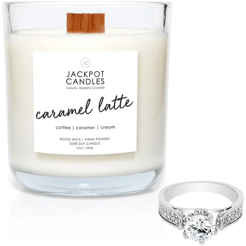 Caramel Coffee Latte Candle with Ring Inside (Surprise Jewelry Valued at $15 to $5,000) Ring Size 7 EasyOptionXY LLC