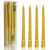 FCMSHAMD 9.8'' Gold Taper Candles-Unscented Dripless(4 Pack) EasyOptionXY LLC
