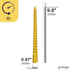 FCMSHAMD 9.8'' Gold Taper Candles-Unscented Dripless(4 Pack) EasyOptionXY LLC
