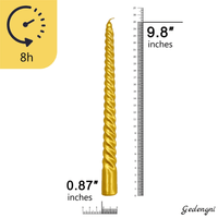 FCMSHAMD 9.8'' Gold Taper Candles-Unscented Dripless(4 Pack) EasyOptionXY LLC