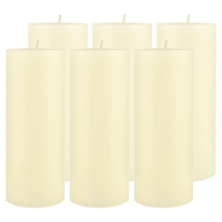 Stonebriar Unscented 3" x 8" 1-Wick Ivory Pillar Candles, 6 Pack EasyOptionXY LLC