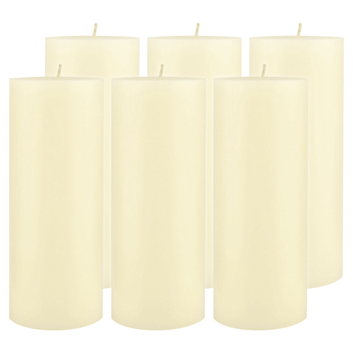 Stonebriar Unscented 3" x 8" 1-Wick Ivory Pillar Candles, 6 Pack EasyOptionXY LLC